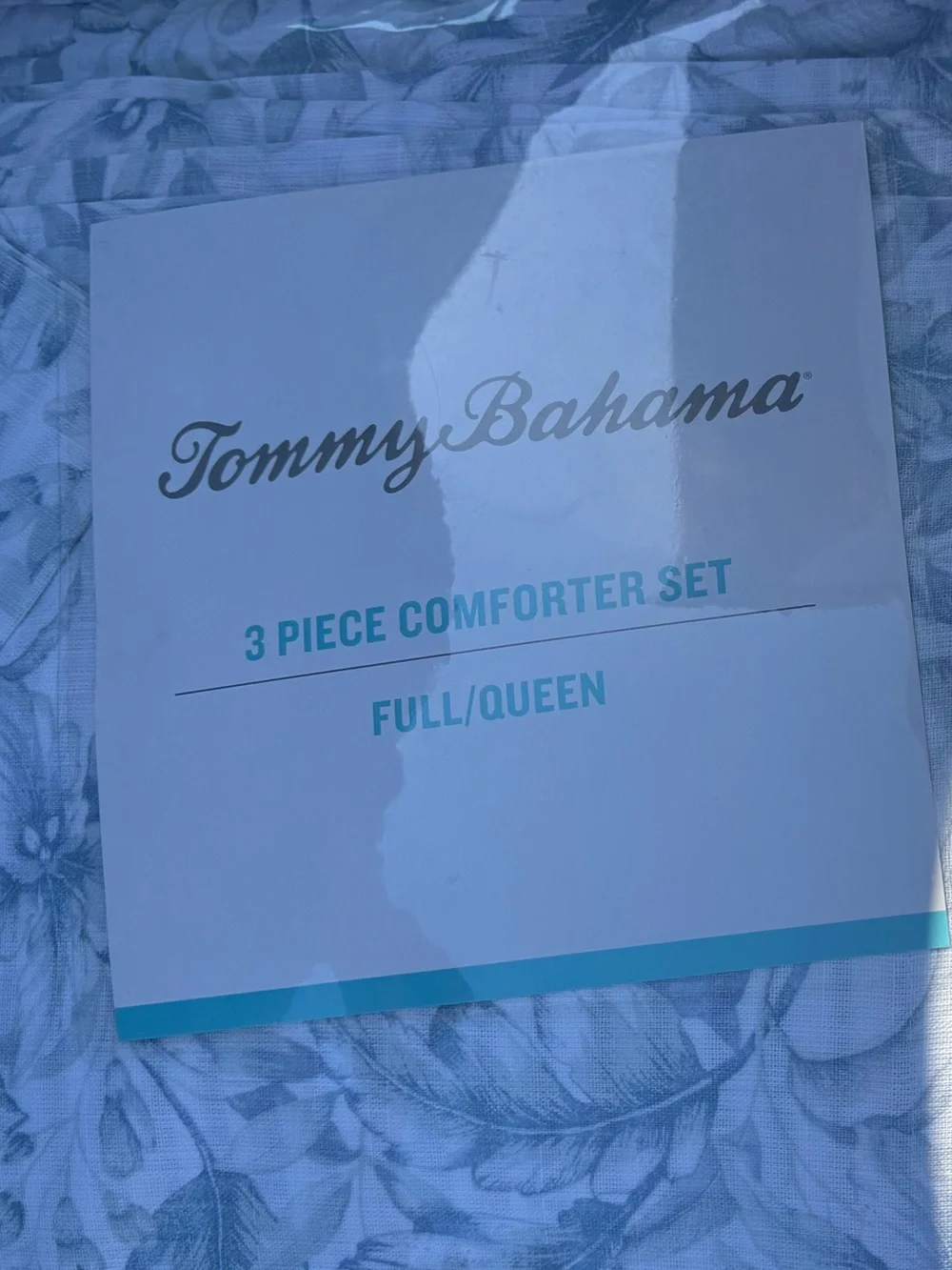 TOMMY BAHAMA NWT 3pc Full/ Queen Orchid Bay Comforter Bedding Set -blue